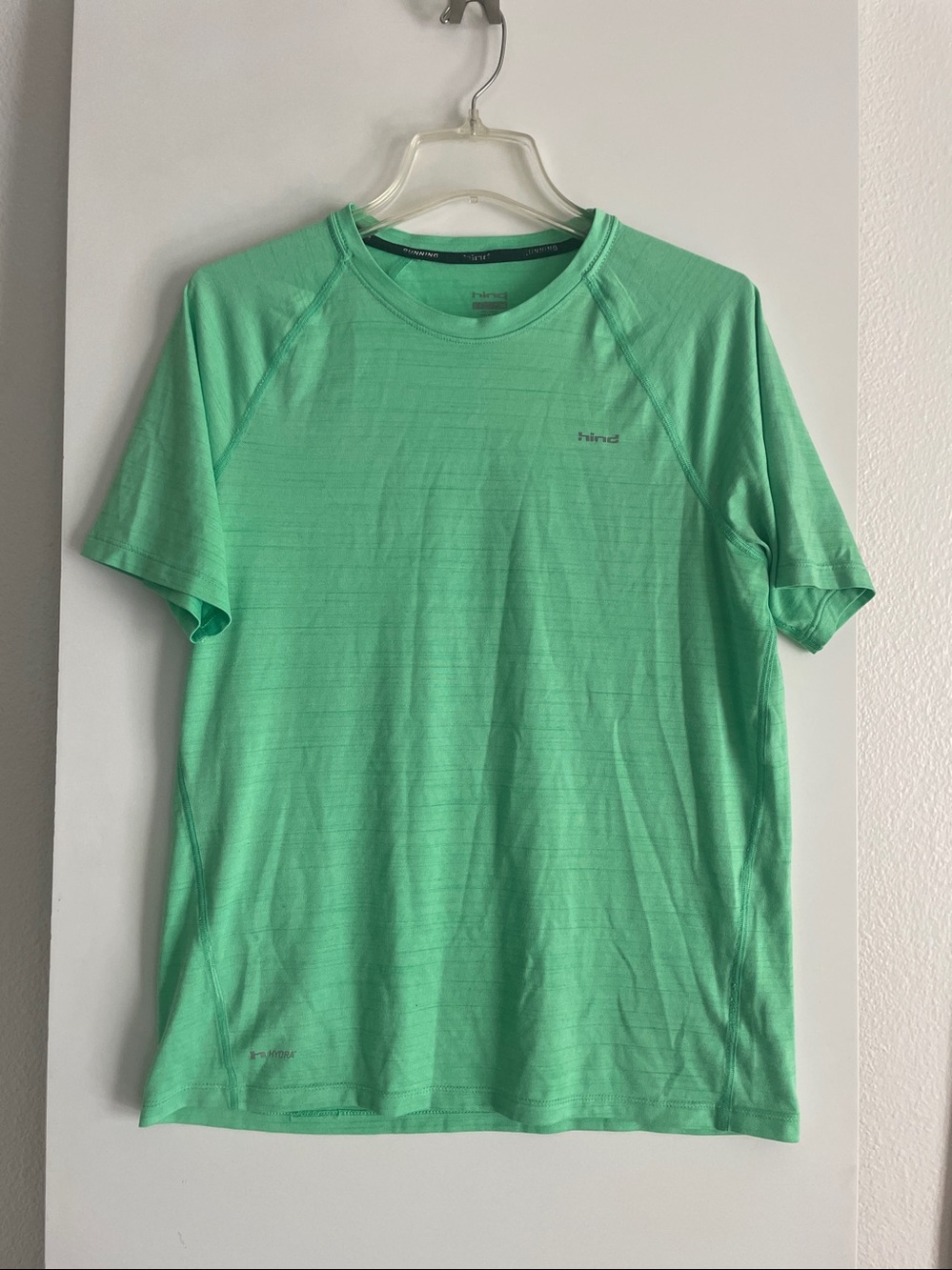 HIND Short Sleeve Running Sport T Shirt Top Green pre owned